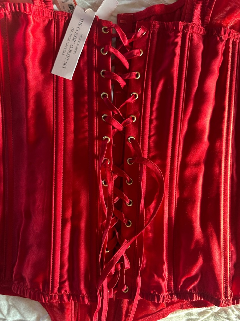 Victoria's Secret Red Silk Corset Top - Picture 3 of 8
